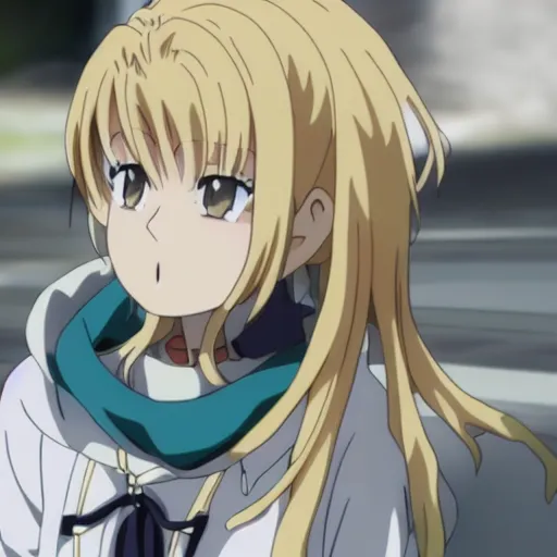 Prompt: Anime blonde angry girl, by Kyoto Animation, anime screenshot