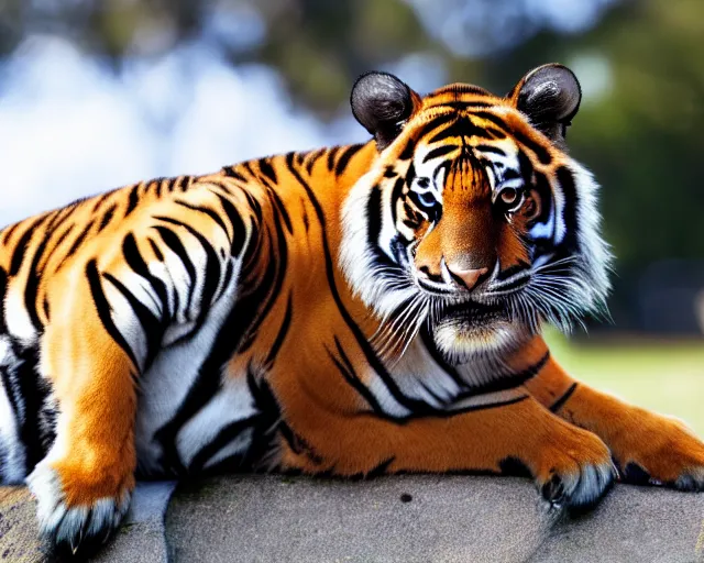 Prompt: A photo of margot robbie sitting on a tiger, highly detailed, detailed face, beautiful face, blue eyes, 4k, hd, sharp, cinematic