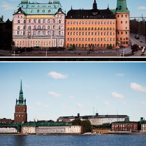 Image similar to Stockholm in the style of Wes Anderson