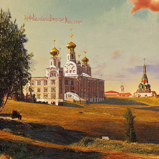 Prompt: typical landscape of the Russian empire, realistic photo