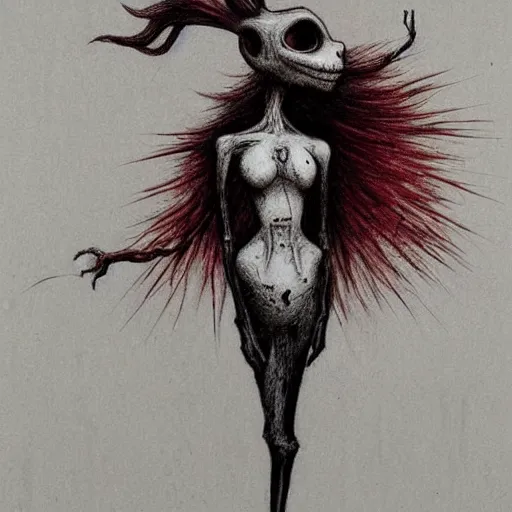 Prompt: grunge drawing of a cartoon bloody rabbit by - Zdzisław Beksiński , corpse bride style, horror themed, detailed, elegant, intricate