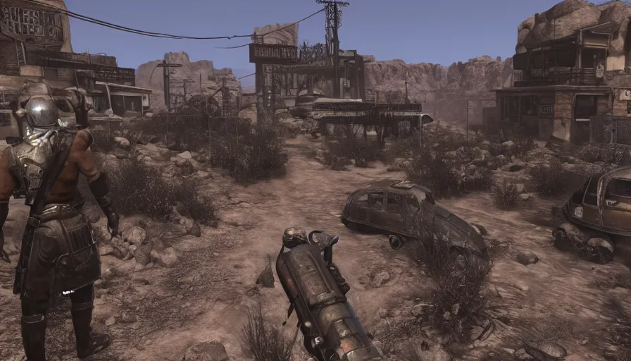 Image similar to 3 d rendering of fallout new vegas, unreal engine, 4 k, ultra detailed