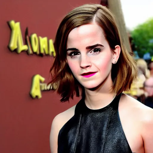 Image similar to pixar animation of emma watson, headshot, movie trailer