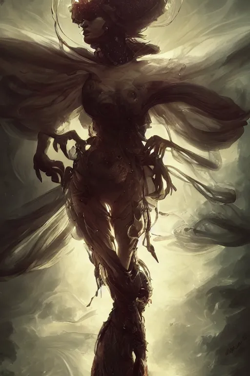 Image similar to art masterpice, comical clown faced cthulu descending from the clouds, intricate, beautiful cinematic lighting, stunning painting by artgerm, caravaggio, android jones, wadim kashin