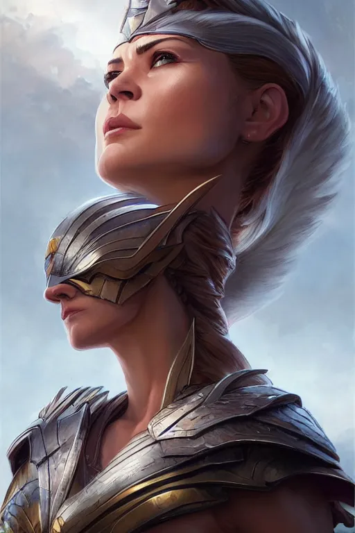 Image similar to amazon valkyrie athena, d & d, fantasy, portrait, highly detailed, headshot, digital painting, trending on artstation, concept art, sharp focus, illustration, art by artgerm and greg rutkowski and magali villeneuve