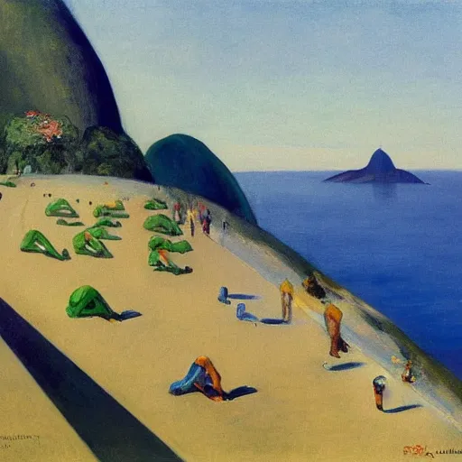 Image similar to rio de janeiro painted by edward hopper