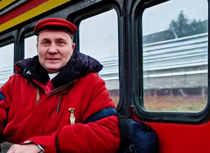 Image similar to train driver of the Russian Railways