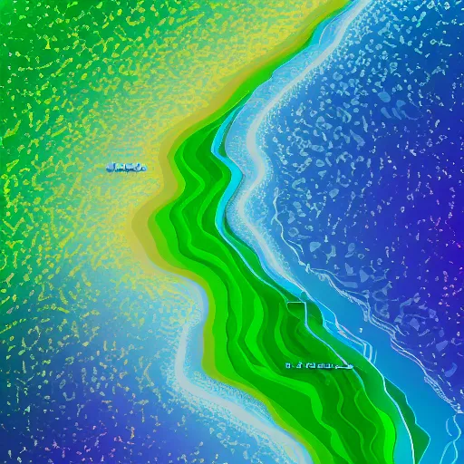 Prompt: landsat image of a river flowing in a star shape, detailed, 4k, vector, contrasting colors, false colors