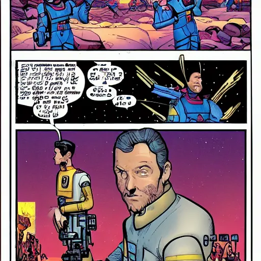 Prompt: comic book panel of a retro sci-fi of Portal of Rebels