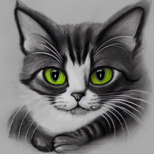 Image similar to drawing of a cute cat