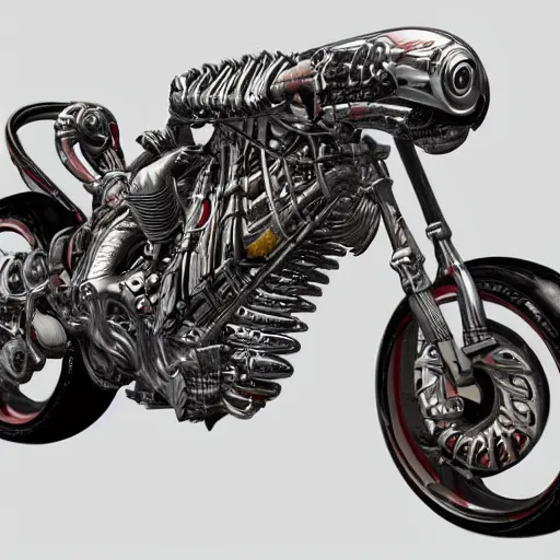 Image similar to Hyper Detailed Biomechanical Motorcycle