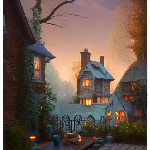 Prompt: a house chimney, magical atmosphere, trending on artstation, 30mm, by Evgeny Lushpin trending on ArtStation, deviantart, high detail, stylized portrait