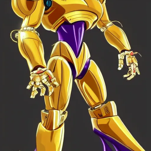 Prompt: golden Mecha Frieza Trending on artstation DeviantArt Pinterest gloating detailed HD 8k High Resolution