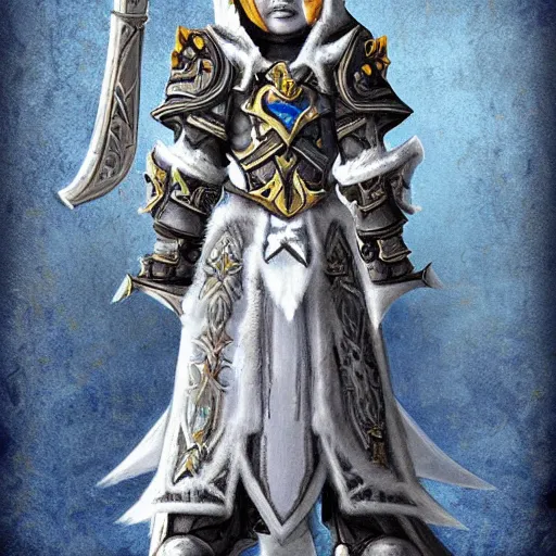 Prompt: world of warcraft lich king as a little girl