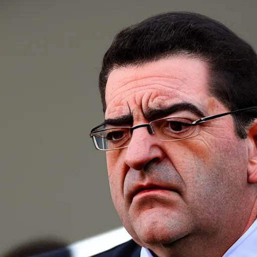 Image similar to evil dan andrews melbourne premier surrounded by swat team