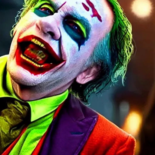 Image similar to A still of Mark Hamill as the Joker in Joker (2019)