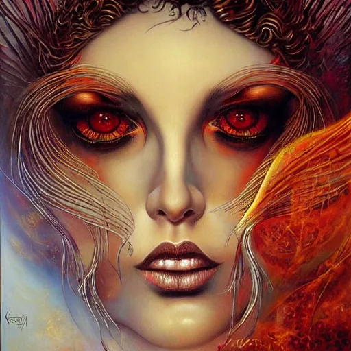 Prompt: the devil, ethereal, painting by karol bak