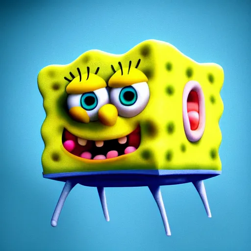 Image similar to realistic sponge bob as human face highly detailed, intricate, sharp focus, digital art, 8 k