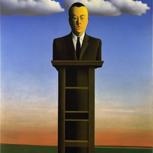 Image similar to rene magritte. the double secret, 1 9 2 7. oil on canvas.