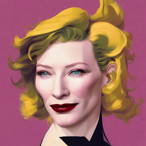 Image similar to cate blanchett, by Sachin Teng + Karol Bak + Rolf Armstrong