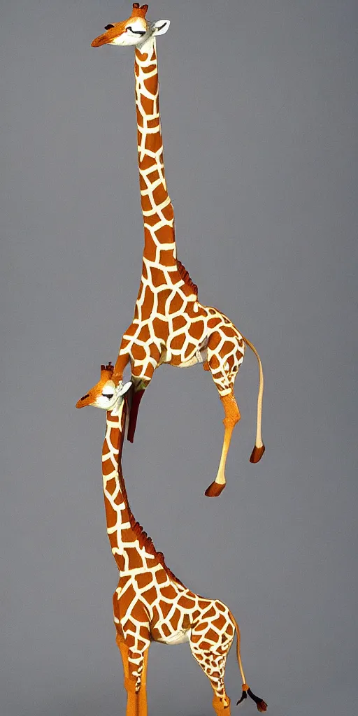 Image similar to giraffe with angel wings on its back, full body shot, wings, by studio ghibli