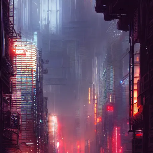 Image similar to entrance to a cyberpunk city, megastructures, complimentary contrast, dramatic lighting, gorgeous view, depth, painted by stanley lau, painted by greg rutkowski, painted by stanley artgerm, digital art, trending on artstation