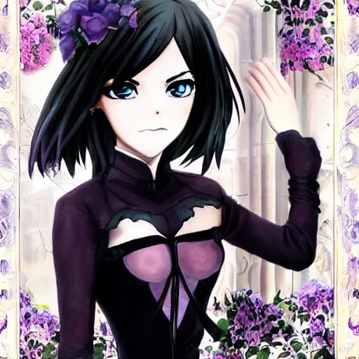 Image similar to Goth Emma Watson Anime Girl