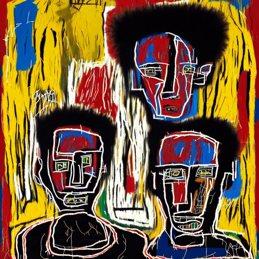 Prompt: A extremely highly detailed majestic hi-res beautiful immaculate head and shoulders award winning painting stunning masterpiece of the face of a strong black african man by Jean-Michel Basquiat, 8k, high textures, hyper sharp, insanely detailed and intricate, super detailed, 8k HDR high quality