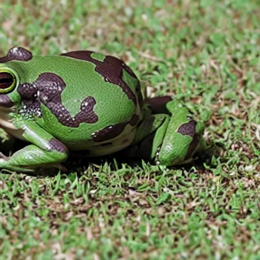 Image similar to a rare military frog equipped with rocket launcher and night vision target acquisition system, photo from janes weekly