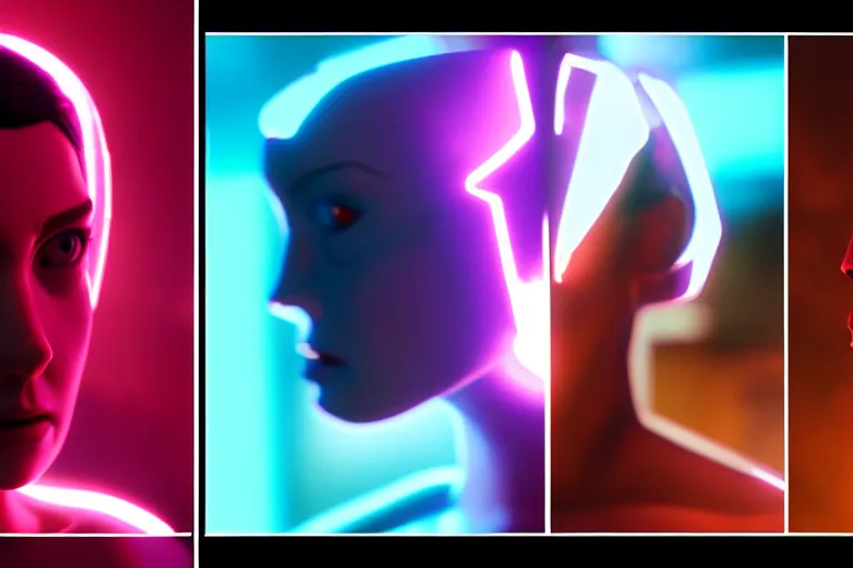 Image similar to vfx film, love death and robots, flat color profile low - key lighting award winning photography arri alexa cinematography, hyper real photorealistic cinematic, atmospheric cool colorgrade