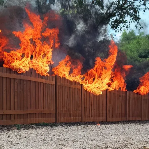 Image similar to hardwood fence on fire