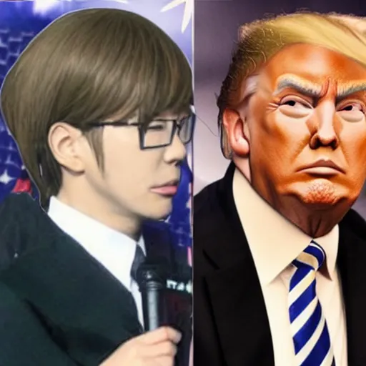 Image similar to trump wearing anime cosplay uwu