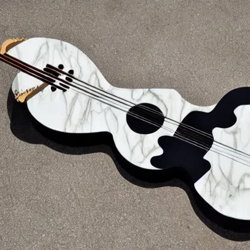 Image similar to an electrified guitar made entirely out of marble