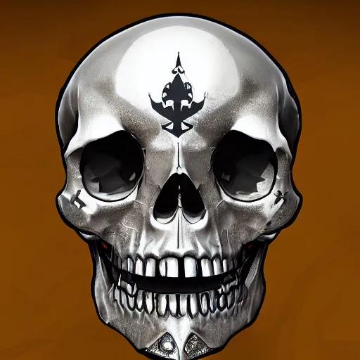 Image similar to ornate diamond skull, style of sea of thieves, detailed, beautiful lighting, high quality, artstation