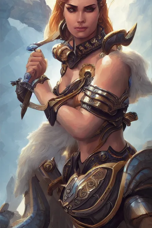 Image similar to amazon valkyrie athena, d & d, fantasy, portrait, highly detailed, headshot, digital painting, trending on artstation, concept art, sharp focus, illustration, art by artgerm and greg rutkowski and magali villeneuve