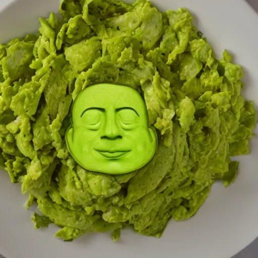 Prompt: molly ringwald face on a pile of guacamole