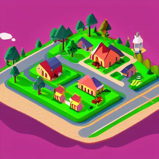 Image similar to cute isometric country