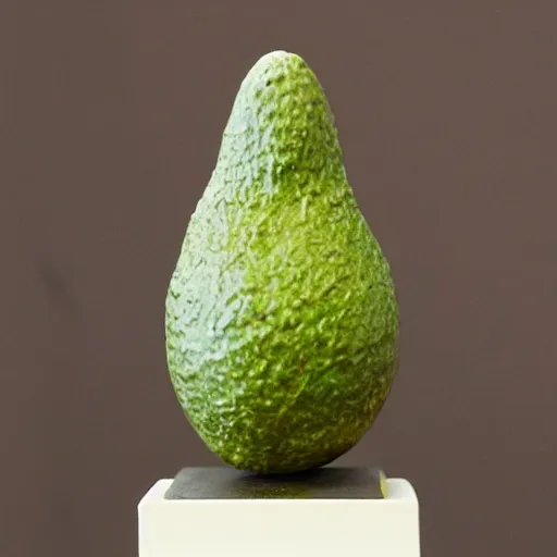 Prompt: a bronze statue of an avocado