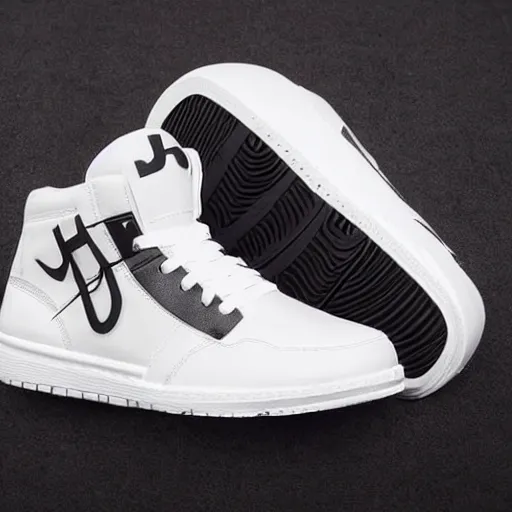 Prompt: dancer jordan logo on sneakers, high quality product photo