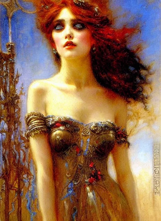 Prompt: vertical prtrait of a gothic princess. by gaston bussiere