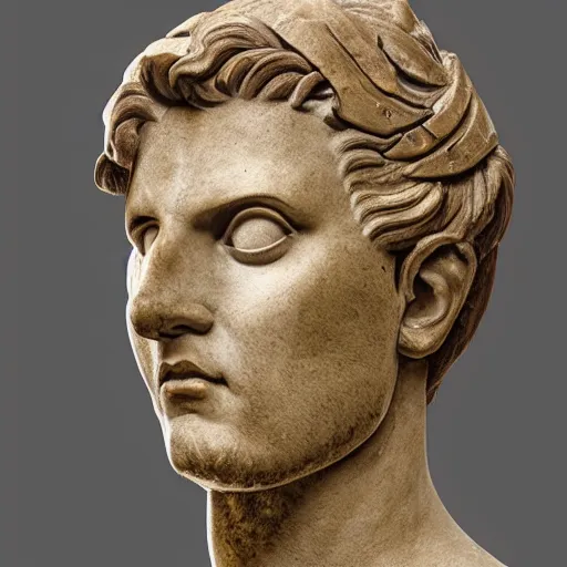 Prompt: roman sculpture of an anime character