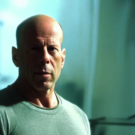 Prompt: bruce willis starring as sam wheat in ghost