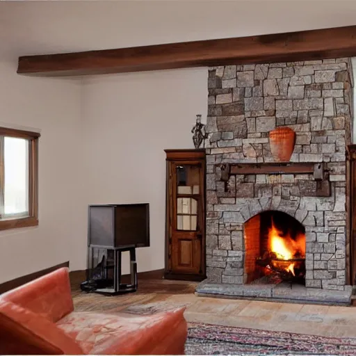 Prompt: a fireplace inside a fireplace