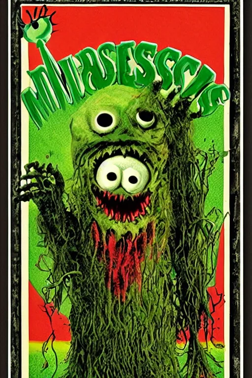 Image similar to lawn monster vintage kids horror movie poster