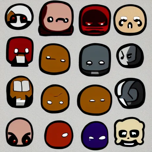 Prompt: binding of isaac item icons