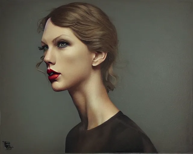 Prompt: \'Nothingness is the final form of life\' oil painting portrait of taylor swift by thomasbossert, Mircea Suciu, sun-hyuk kim