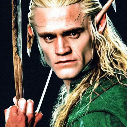 Image similar to jim carrey playing legolas in lord of the rings