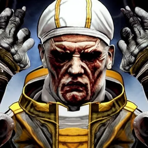 Image similar to the pope as a mortal kombat character