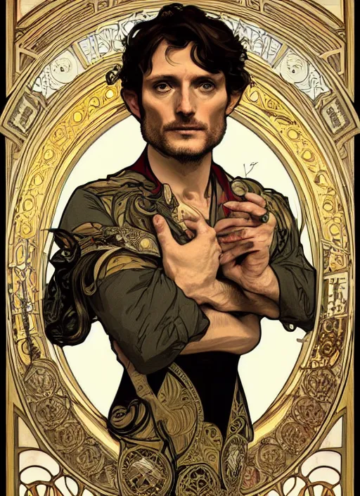 Image similar to Will Graham from NBCs Hannibal in portrait Alphonse Mucha art nouveau style, brutal, epic, intricate, elegant, highly detailed, digital painting, 4k, HDR, concept art, smooth, sharp focus, illustration, art by alphonse mucha,artgerm, H R Giger