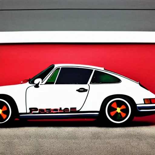 Image similar to a porsche 9 1 1 in the style of andy warhol